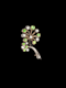 Petite and punchy demantoid garnet and diamond flower brooch SKU: 7389 DBGEMS - image 1