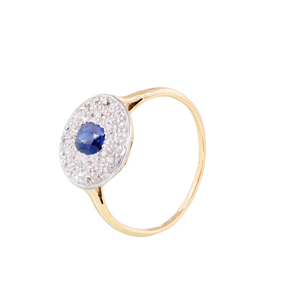 Deco Burma Sapphire Diamond Ring - image 3