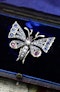 A very fine High Carat Yellow Gold  (tested) Victorian Diamond, Natural Sapphire & Ruby Butterfly Pendant Brooch Circa 1880 - image 1
