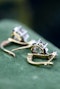 A very fine pair of Platinum, 18 Carat Yellow & Rose Gold (tested) Diamond two Drop Earrings, 1.14 Carats. Circa 1905 - image 5