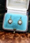 A very fine pair of 1.40 Carats Diamond Drop Earrings set in 15 Carat Yellow Gold, English, Circa 1905 - image 1
