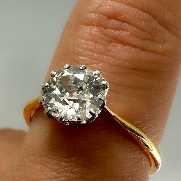 Old Cut Solitaire Diamond Engagement Ring. CHIQUE to ANTIQUE Stand 375 - image 2