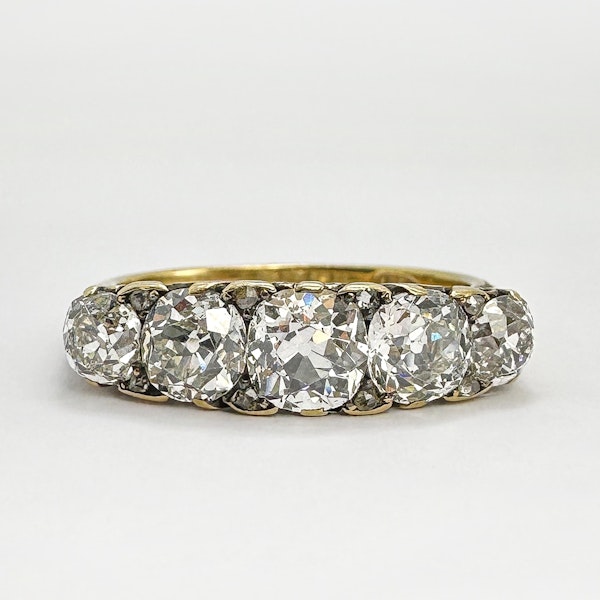 Old Cut Diamond Five Stone Ring Engagement -CHIQUE to ANTIQUE Stand 375 - image 1