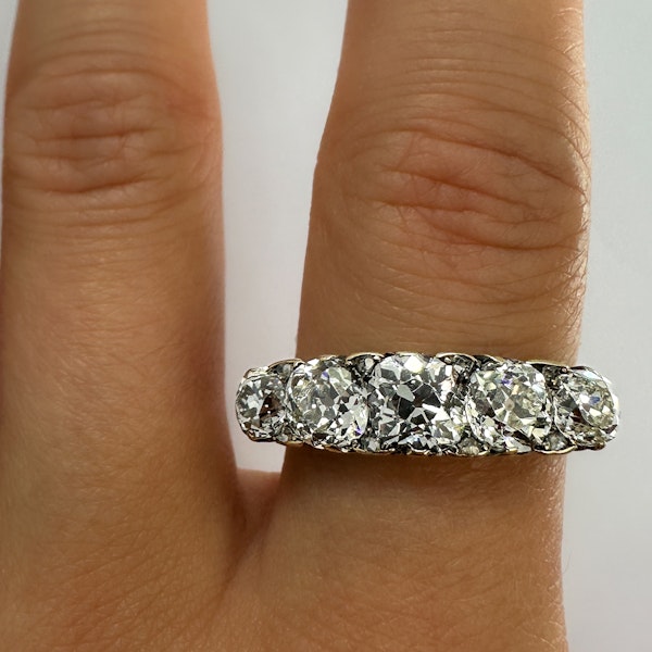Old Cut Diamond Five Stone Ring Engagement -CHIQUE to ANTIQUE Stand 375 - image 2