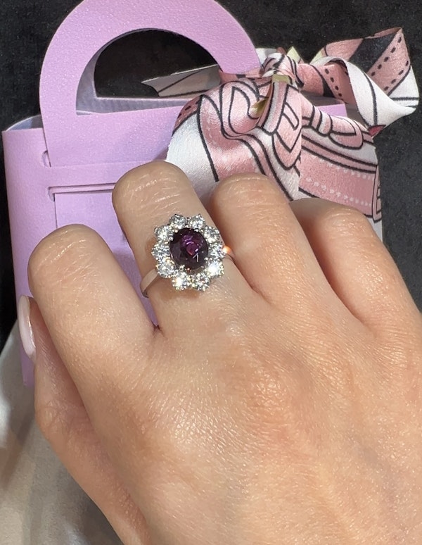 1.30ct Purple Ruby & Diamond Ring - image 3