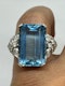 Lovely large Art Deco aquamarine diamond platinum ring at Deco&Vintage Ltd - image 4