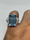 Lovely large Art Deco aquamarine diamond platinum ring at Deco&Vintage Ltd - image 5