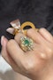 Vintage looking emerald and diamond ring - image 5