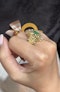 Vintage looking emerald and diamond ring - image 7