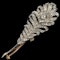 MM8069b Victorian diamond feather brooch gold silver with hair piece addition 1880c - image 1