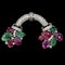 MM8254b Stunning rare Tutti Fruity brooch 1940c carved Emeralds rubies enamel diamonds rare and stunning - image 1