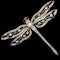 MM8619b  platinum diamond ruby Edwardian dragonfly brooch 1910c - image 1