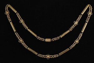 MM8773n Georgian gold 18ct rare chain necklace 1800c