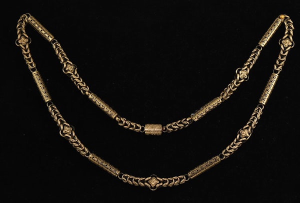 MM8773n Georgian gold 18ct rare chain necklace 1800c - image 1