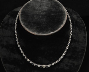 MM8696n Platinum Edwardian sapphire diamond riviere necklace 1910/20c
