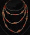 MM8185n Rare Victorian gold carved coral long guard chain 1880c - image 1