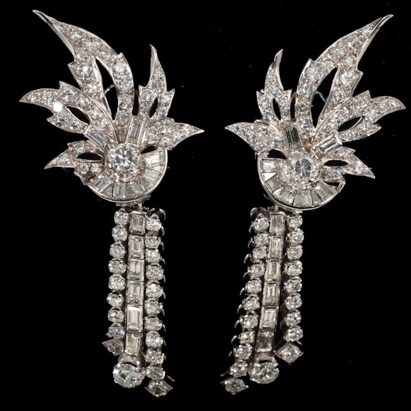 MM8873e Platinum day and night earrings fine quality 1960c - image 1