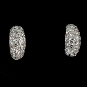 MM8817e Fine diamond bombe shaped hoop clip earring by Oscar Heyman