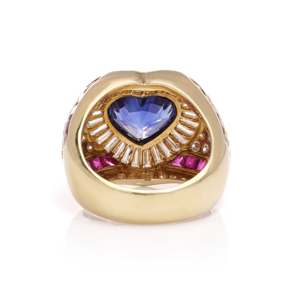 Adler 18kt Gold Sapphire Ruby And Diamond Ring. - image 7