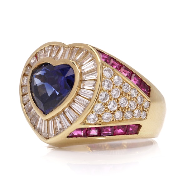 Adler 18kt Gold Sapphire Ruby And Diamond Ring. - image 10