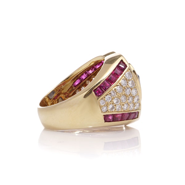 Adler 18kt Gold Sapphire Ruby And Diamond Ring. - image 6