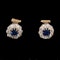 MM8577e Victorian sapphire diamond cluster earrings with later clips 1880c - image 1