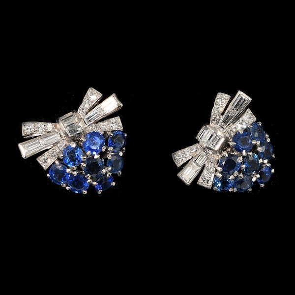 MM8648e Fine quality sapphire diamond clip earring’s 1930c - image 1