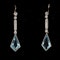 MM8883e Platinum diamond aquamarine Edwardian drop earrings 1910c - image 1