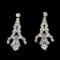 MM8009e Platinum Art Deco fine baguette round diamond drop earrings 1930c - image 1