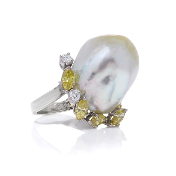 Koch natural South Sea baroque pearl ladies ring - image 2