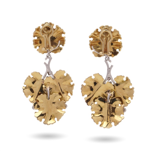 Frederico Buccellati 18KT Gold Leaf Earrings with diamonds - image 6