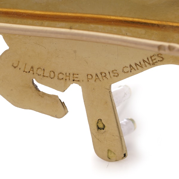 Jacques Lacloche 18kt. gold and enamel  jockey and horse brooch - image 4
