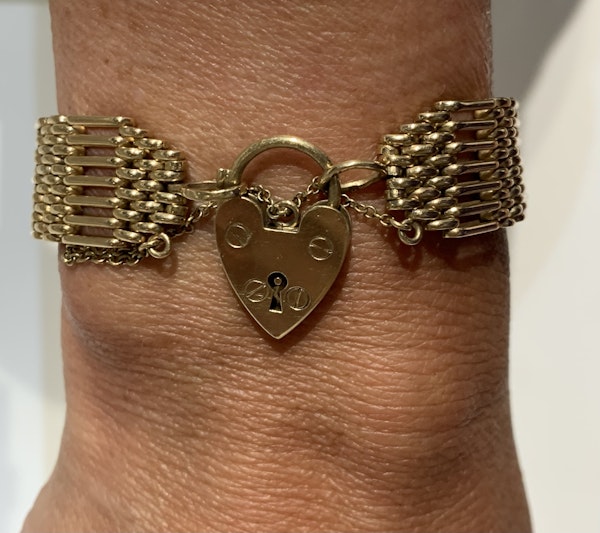 Lovely Wide Link Gate Bracelet with Padlock Clasp - image 3