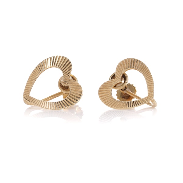 Tiffany & Co.14kt. gold open-heart earrings - image 5