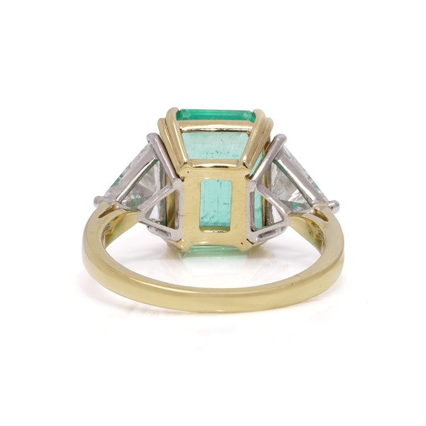 18kt Gold and Platinum Emerald and Diamond Ring - image 4