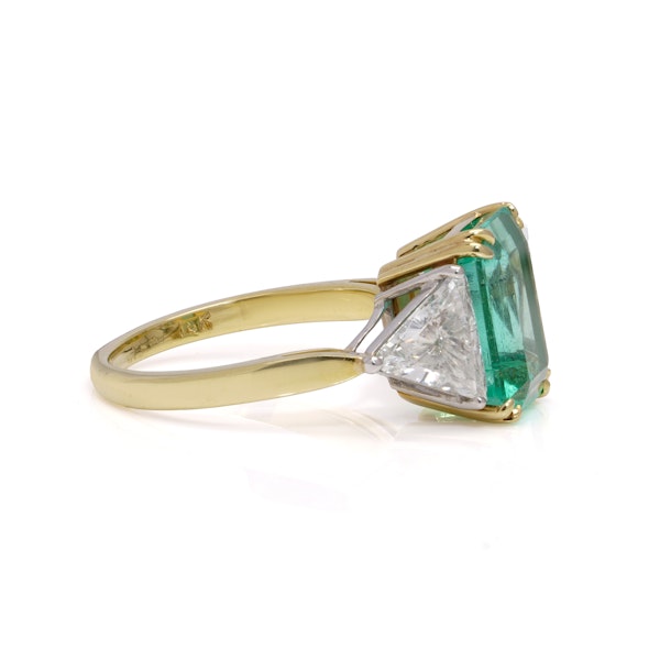 18kt Gold and Platinum Emerald and Diamond Ring - image 3