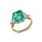 18kt Gold and Platinum Emerald and Diamond Ring - image 1