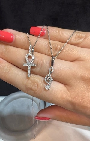 Small Cross white gold & diamond necklace