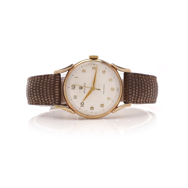 Rolex Precision 9kt Gold Mechanical Movement Men's Wristwatch - image 6
