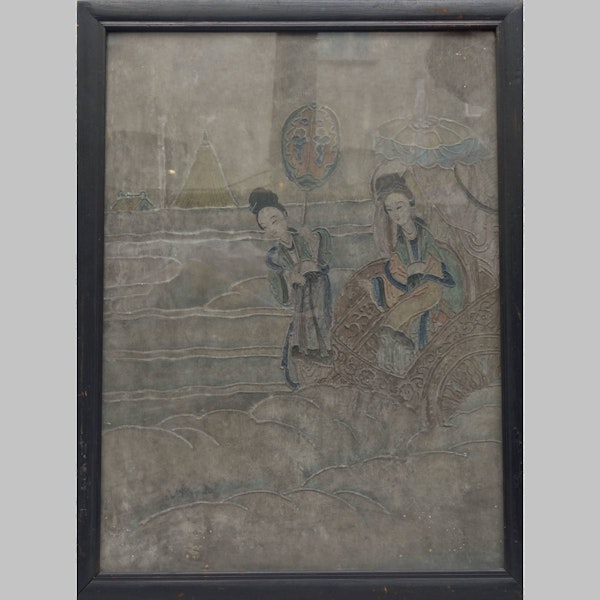 A polychrome stucco fresco fragment, Yuan/Ming dynasty - image 1