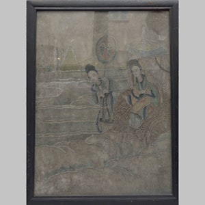 A polychrome stucco fresco fragment, Yuan/Ming dynasty