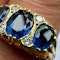 Vintage Sapphire Diamond Half Hoop Ring SADDINGTONS JEWELLERY STAND 375 - image 3