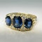 Vintage Sapphire Diamond Half Hoop Ring SADDINGTONS JEWELLERY STAND 375 - image 2