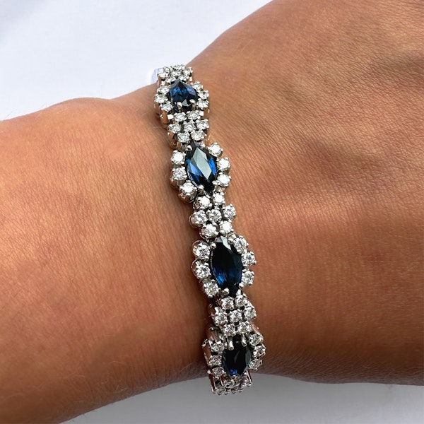 Sapphire Diamond Marquise Cluster Bracelet - image 1