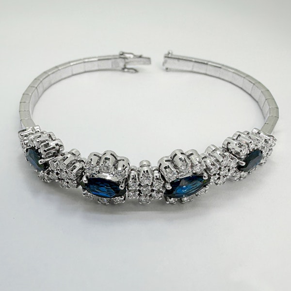 Sapphire Diamond Marquise Cluster Bracelet - image 3