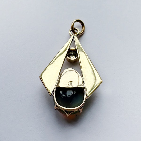 Geometric Opal Diamond Pendant - image 2