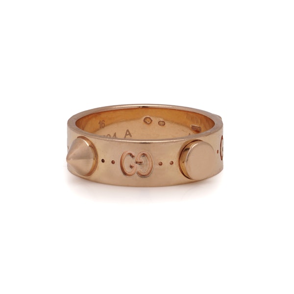 Gucci 18kt rose gold Iconic band ring with studs - image 3