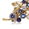 Victorian 18kt gold floral sapphire and diamond brooch - image 4