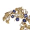 Victorian 18kt gold floral sapphire and diamond brooch - image 2