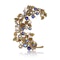 Victorian 18kt gold floral sapphire and diamond brooch - image 5